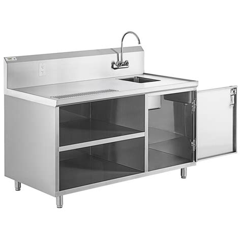 Regency X Gauge Stainless Steel Beverage Table With Right Sink