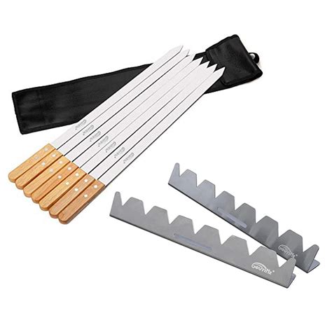 Goutime Skewers For Kabobs Stainless Steel Shish Kabob Skewer Rack For