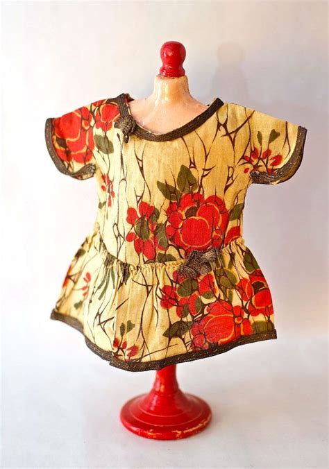 Authentic Antique 1920s Bleuette Doll Floral Print Dress From Billyboy