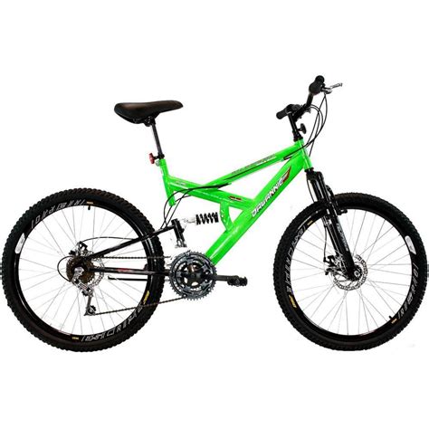 Bicicleta Preta Aro 26 Full Suspension Elleven Raptor Freio A Disco