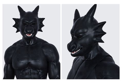 Silicone Black Dragon Mask Silicone Masks Silicone Muscle Smitizen