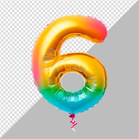 Premium PSD PSD Template Number Six Made Of Birthday Balloon