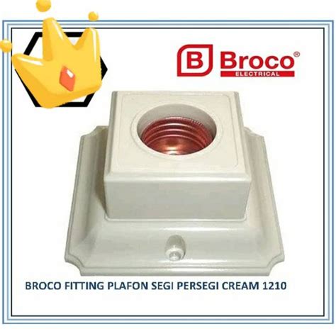 Jual Fiting Fitting Lampu Plafon Atap Persegi Segi Broco Cream