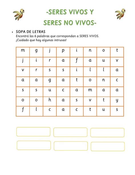 Seres Vivos Y Seres No Vivos Worksheet Seres Vivos E Inertes Vivos Y