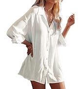 Hilor Women S Swimsuit Beach Cover Up Shirt Bikini Beachwear Beach