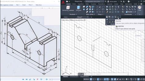 DIBUJO 3 de PIEZA MECÁNICA en AUTOCAD 3D Pieza Simetrica YouTube