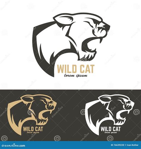 Puma head. Wild cat. stock vector. Illustration of lion - 76639228