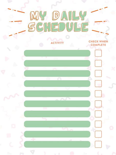 Free Printable Daily Work Schedule Templates Excel PDF Word