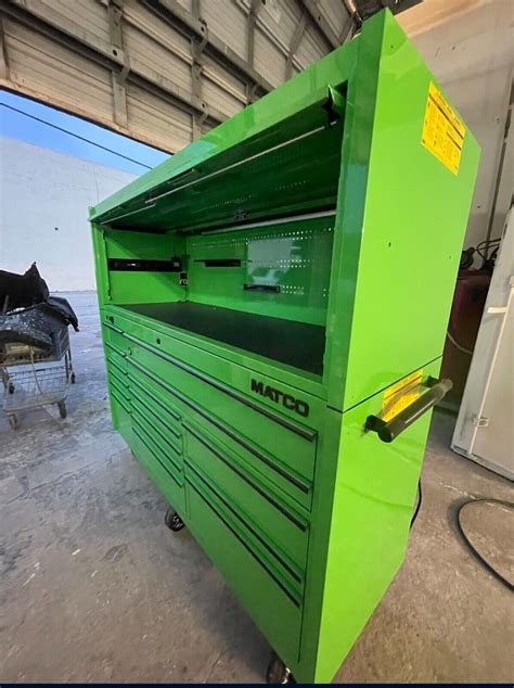 Matco Tool Box 4S With Top Box Hutch Like New Green EBay