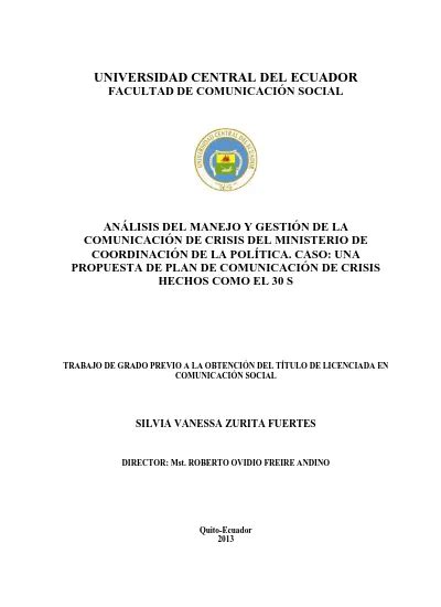 Voceros Plan de Comunicación Análisis del manejo y gestión de la