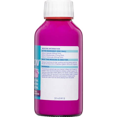 Gaviscon Dual Action Heartburn And Indigestion Liquid Berry 300ml