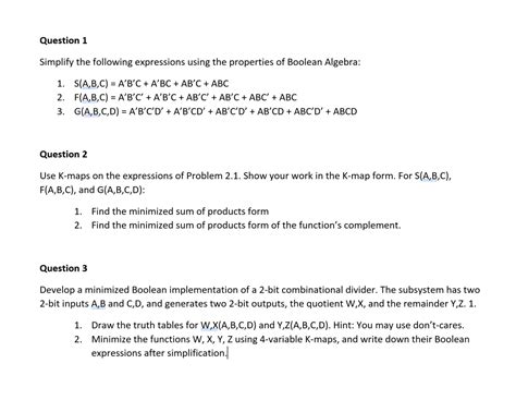 Solved Question Simplify The Following Expressions Using Chegg