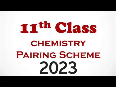 Th Class Chemistry Pairing Scheme For Punjab Board