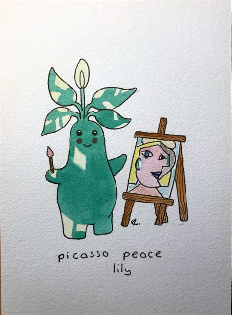 Picasso Peace Lily A5 Watercolour Original - Etsy