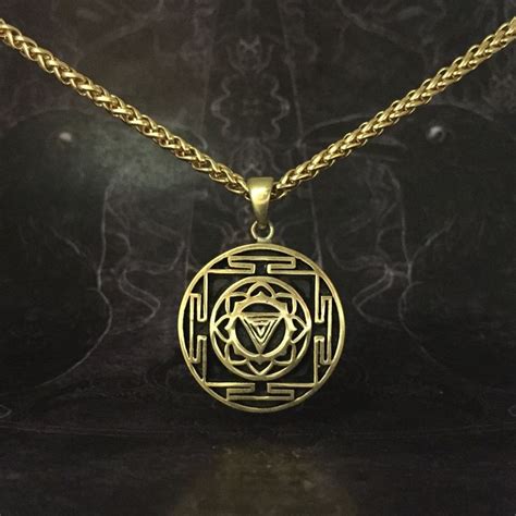 Kali Yantra Pendant, Yantra Design, Necklaces for Men and Women, U Nisex Jewelry, Real Handmade ...