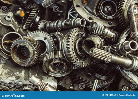 A Lot Of Broken Gears And Shafts Stock Photo Image Of Gearbox