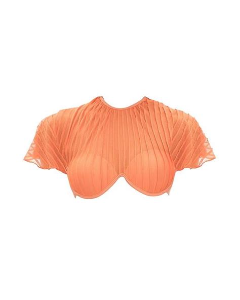 Andrea Iyamah Synthetic Gara Bikini Top In Peach Orange Lyst