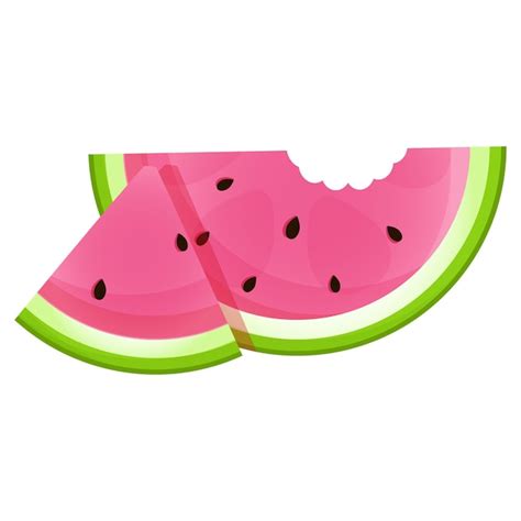 Premium Vector A Slice Of Juicy Ripe Watermelon With A Bite And A