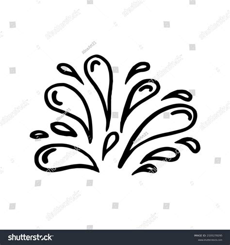 Doodle Water Burst Splash Illustration Hand Royalty Free Stock Vector