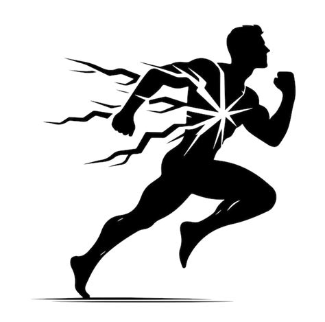 Un hombre corriendo con una silueta de enorme potencia Diseño vectorial