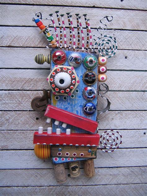 Board Member Original Found Object Sculpture Wall Art By Fig Jam