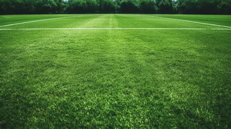 Unoccupied Soccer Field Featuring Pristine White Markings And Lush Green Grass Texture