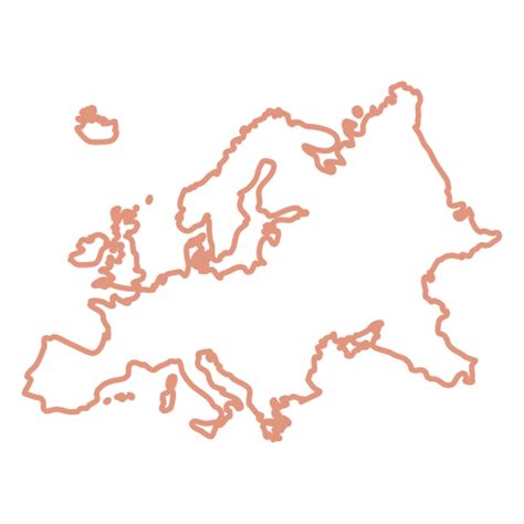 Europe Stroke Map PNG SVG Design For T Shirts