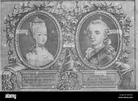 Drawings of Marie Antoinette and Louis XVI Stock Photo - Alamy