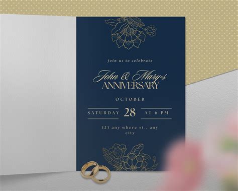 Anniversary Party Invitation, Wedding Anniversary Invitation ...