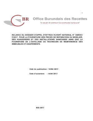 Fillable Online Procedures D Appel D Offres Office Burundais Des