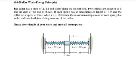 Solved The Collar Has A Mass Of 20 Kg And Slides Along The Chegg