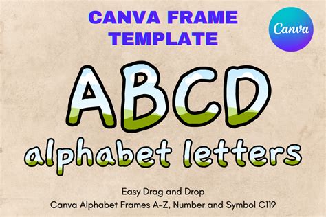 Canva Letters Frame Alphabet Template119 Graphic By Mellow Template · Creative Fabrica