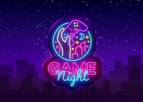 Game Night Neon Sign Vector Logo Design Template. Game Night Logo in ...