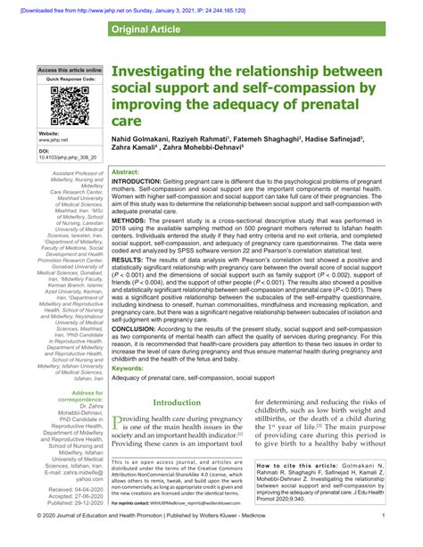 PDF Investigating The Relationship Between Social Support And Self