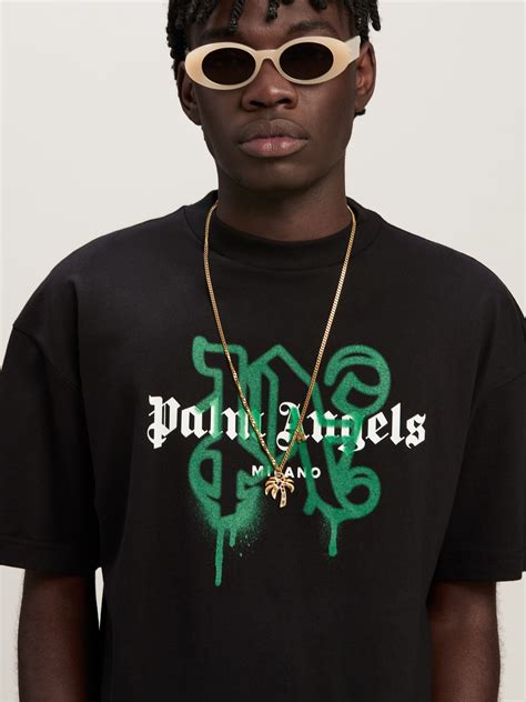 Monogram Spray City T Shirt Milano In Black Palm Angels Official