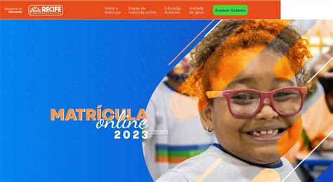 Matrícula online Recife 2023 rede municipal de ensino cronograma