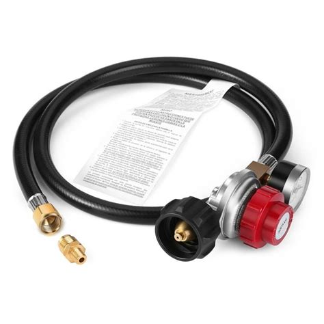 IMAGE 4FT 0-30PSI Adjustable High Pressure Propane Regulator with Hose ...