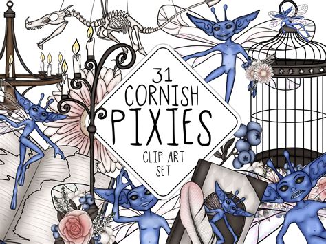 Cornish Pixies Clip Art Set | Etsy