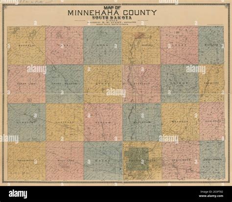 Map of Minnehaha County, South Dakota Stock Photo - Alamy