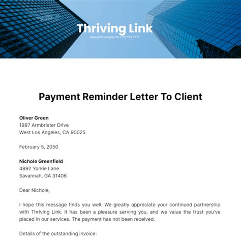 Free Payment Reminder Letter Templates Edit Online And Download