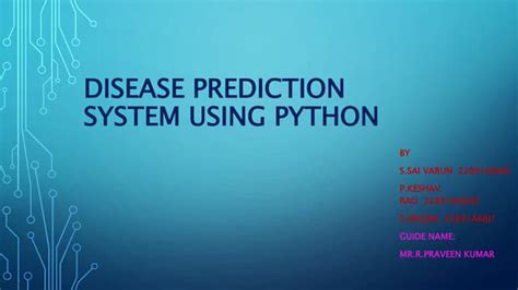 Disease Prediction System Using Pythonpptx