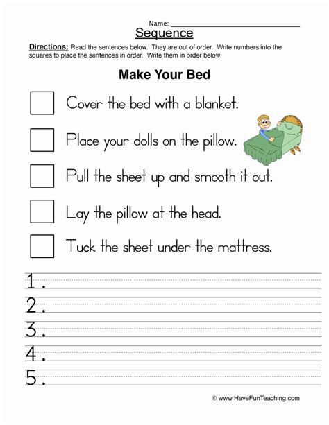 Worksheet On Sequencing Events For Grade 4