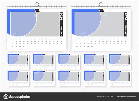 Kalender Ontwerp Sjabloon Moderne Corporate Tafel Kalender Print