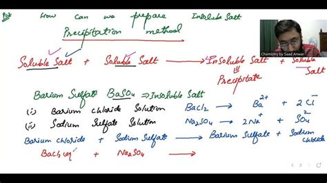 Precipitation Of Insoluble Salt In Chemistry