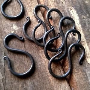 S Hook Hand Forged Iron Hook Hanging Items Etsy