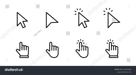 Cursors Icons Click Set Cursors Icon Click Royalty Free Stock