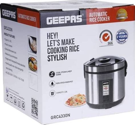 Geepas Stainless Steel Rice Cooker Grc N Buy Best Price In Uae