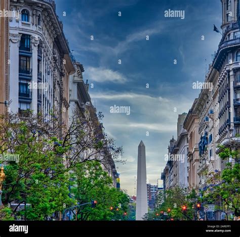 The Obelisco de Buenos Aires (Obelisk of Buenos Aires) an icon of Buenos Aires, Argentina ...