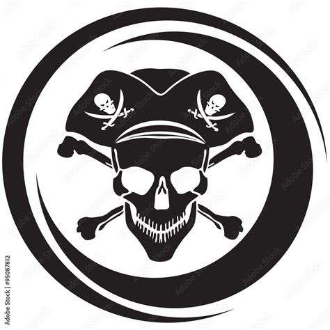 Pirate Symbol Jolly Roger Skull Vector Stock Vector Adobe Stock