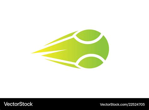 Creative Green Speed Tennis Ball Logo Royalty Free Vector